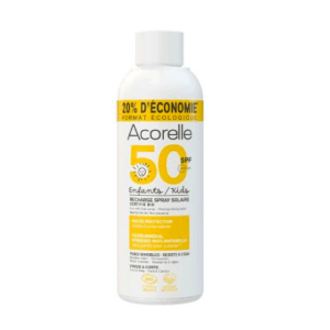 RECARGA Spray solar mineral SPF 50 para niños y adultos